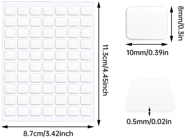 Alt view image 2 of 7 - 140 Pcs Double Sided Sticky Dots,8 x 10 mm Square Putty Tape