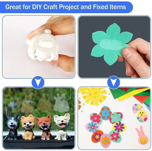 Alt view image 4 of 7 - 140 Pcs Double Sided Sticky Dots,8 x 10 mm Square Putty Tape