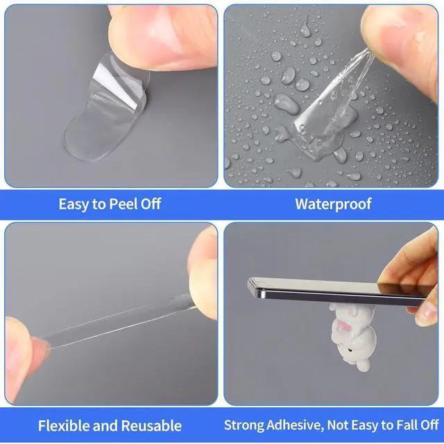 Alt view image 6 of 7 - 140 Pcs Double Sided Sticky Dots,8 x 10 mm Square Putty Tape