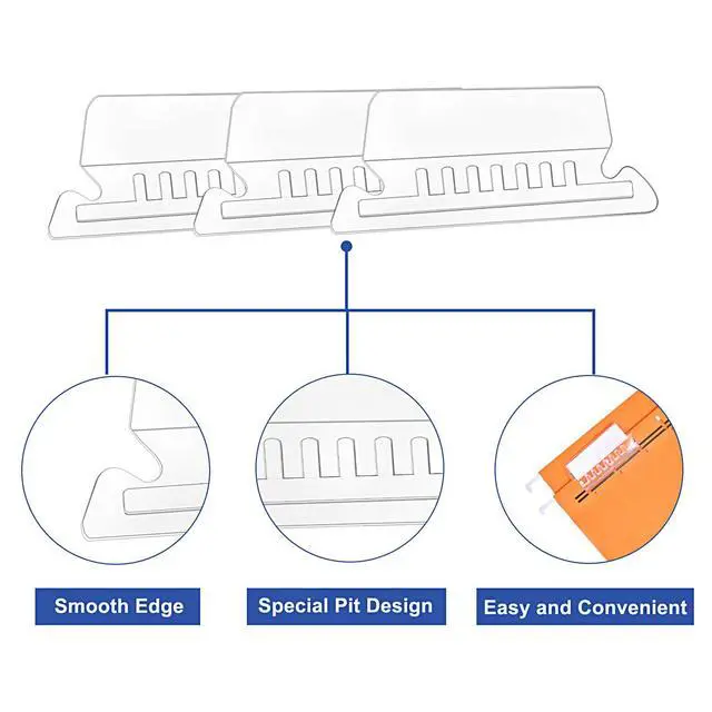 Alt view image 5 of 7 - File Folder Tabs, 2 Inch Clear Hanging File Folder Tabs with Inserts