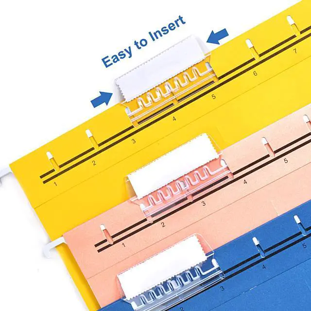 Alt view image 4 of 7 - File Folder Tabs, 2 Inch Clear Hanging File Folder Tabs with Inserts