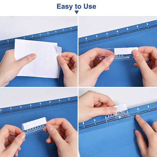 Alt view image 6 of 7 - File Folder Tabs, 2 Inch Clear Hanging File Folder Tabs with Inserts