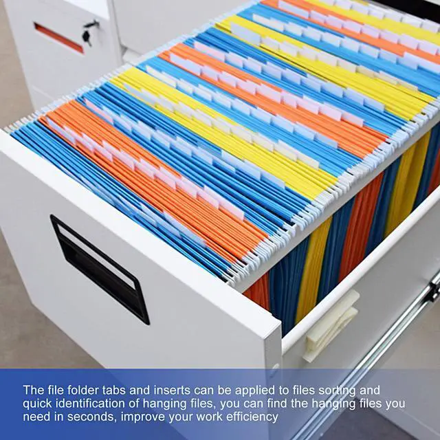 Alt view image 7 of 7 - File Folder Tabs, 2 Inch Clear Hanging File Folder Tabs with Inserts
