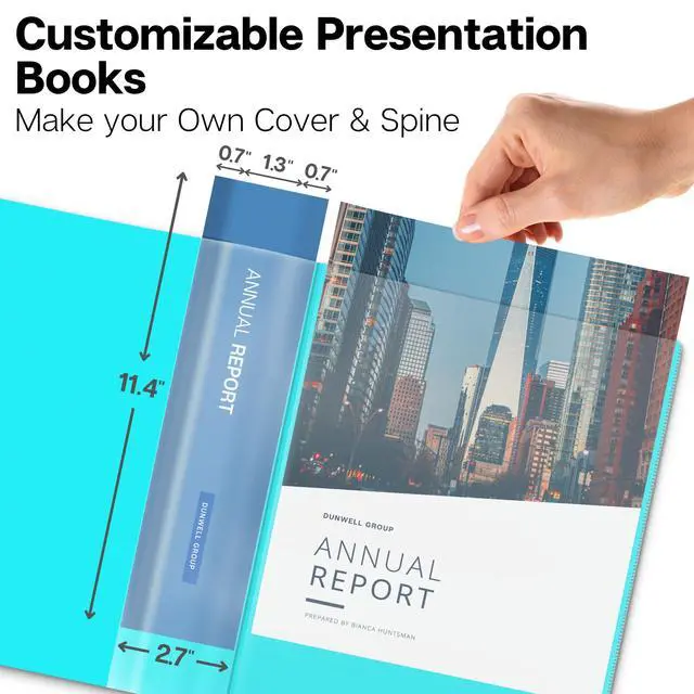 Alt view image 2 of 7 - Presentation Binder 60-Pocket, Displays 120 Pages, 8.5x11 Portfolio Binder with Plastic Sleeves, Storage and Organizer for Documents, Photos, Kids Artwork, Projects, Recipes (Aqua)