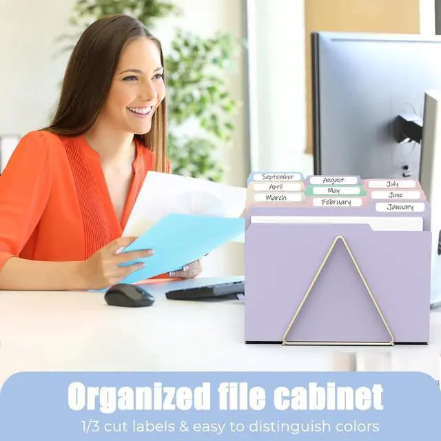 Alt view image 4 of 7 - 9 Pcs Manilla Folders 8.5 x 11 Inch, 1/3-Cut Tab Colored File Folders Letter Size, Plastic Folders Aesthetic, School Business Office Manila Folders for Documents Paper