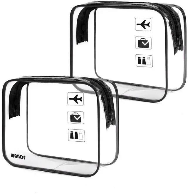 Main image of TSA Approved Toiletry Bag, 2 Pack Clear Makeup Bag