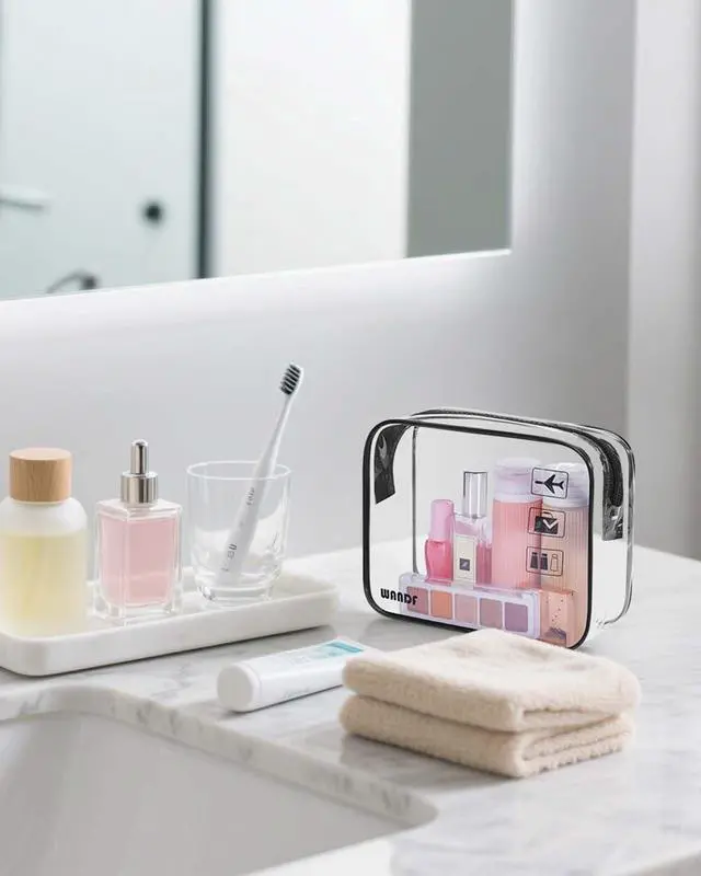 Alt view image 5 of 7 - TSA Approved Toiletry Bag, 2 Pack Clear Makeup Bag