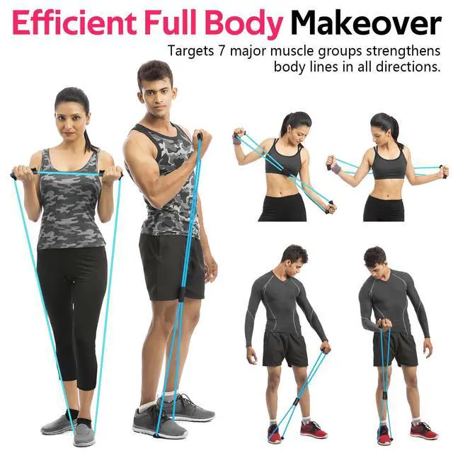 Alt view image 5 of 6 - Bands, Figure 8 Fitness Exercise Bands with Handles - 8 Shaped Resistance Bands of 3 for Arm and Shoulder Stretch, Rope 8 Word Elastic for Women and Men