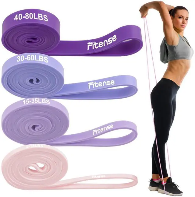 Main image of Pull Up Bands, Fitense 5-80lbs Resistance Bands Set with Door Anchor, Stretching Assist Band, Portable Exercise, Muscle Training, Physical Therapy, Exercise Workout Bands for Working Out for Women