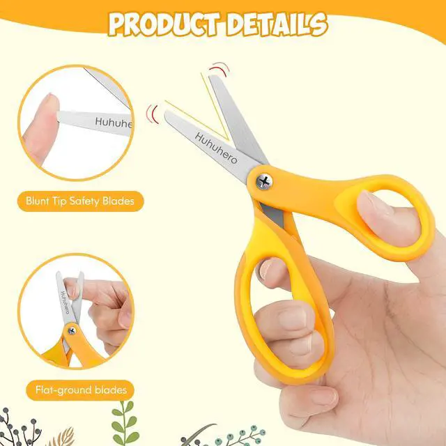 Alt view image 3 of 7 - 5" Kids Scissors, Small Safety Toddler Blunt Tip Scissors, 4 Pack