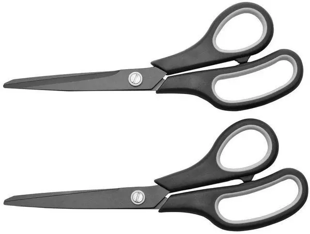 Alt view image 2 of 7 - Scissors 8 Inch Soft Comfort-Grip Handles Sharp Titanium Blades, 2-Pack