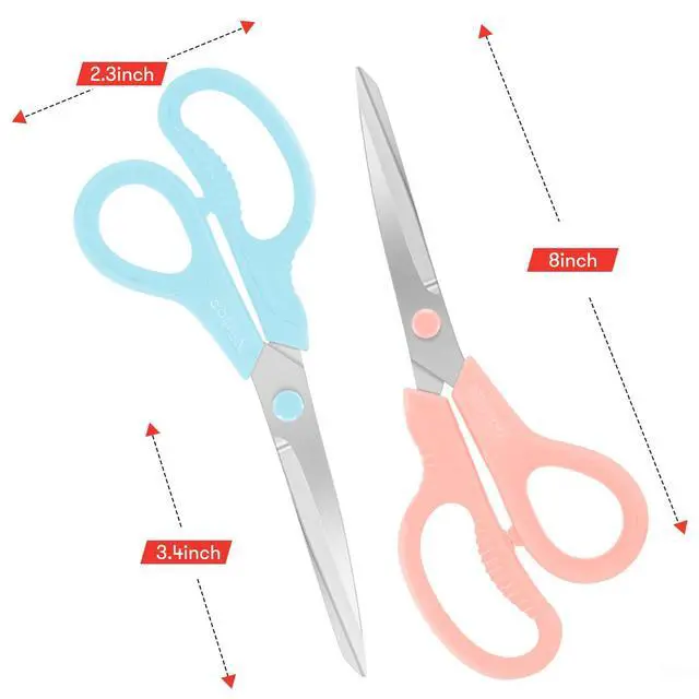 Alt view image 4 of 7 - 8" All Purpose Scissors - Heavy Duty, Ergonomic Comfort Grip Shears for Office, Home, School, Art & Craft