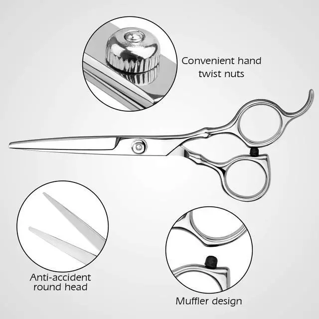 Alt view image 2 of 7 - Hair Cutting Scissors Professional Home Haircutting Barber/Salon Thinning Shears Kit with Comb and Case for Men/Women (Silver)