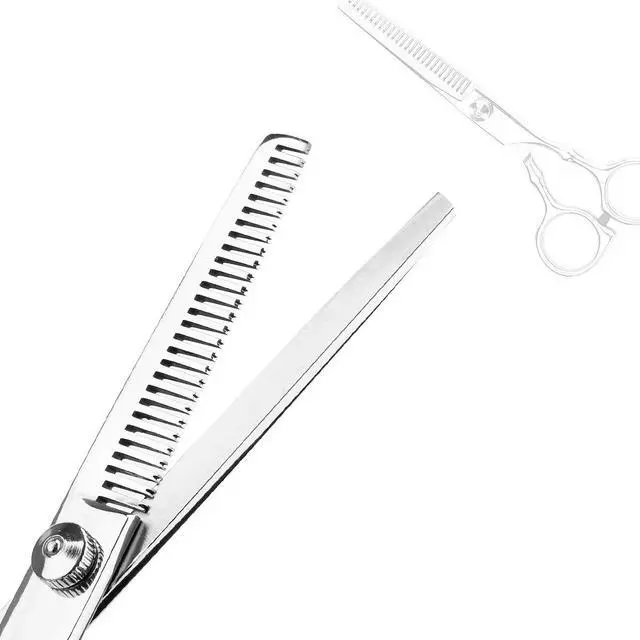 Alt view image 3 of 7 - Hair Cutting Scissors Professional Home Haircutting Barber/Salon Thinning Shears Kit with Comb and Case for Men/Women (Silver)