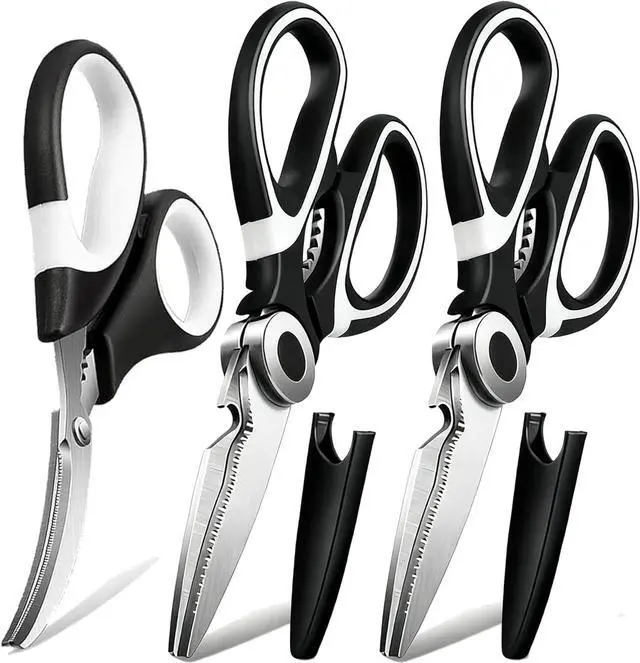 Main image of 3 Pack Kitchen Scissors & Seafood Scissors Set, Sharp Kitchen Shears