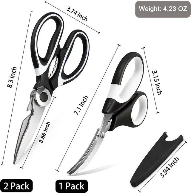 Alt view image 2 of 7 - 3 Pack Kitchen Scissors & Seafood Scissors Set, Sharp Kitchen Shears