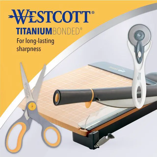 Alt view image 5 of 6 - 5-Inch Micro-Tip & 8-Inch Bent Craft Fabric Scissors - Titanium Bonded Blades for Heavy Fabric and Precise Snips, 2 Pack