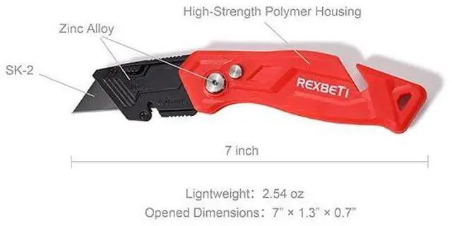 Alt view image 6 of 7 - 4-Pack Box Cutter Utility Knife, Folding Pocket Knife, 14 Blades | SK2 Black-Coated Anti-Rust Blades, Quick-Change Design, Safety Lock, One-Hand Operation, Folding Design for Cartons and DIY