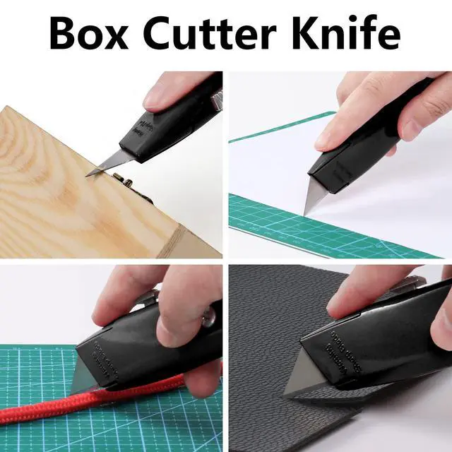 Alt view image 2 of 6 - 2 Pack Box Cutters Retractable Utility Knife, Black