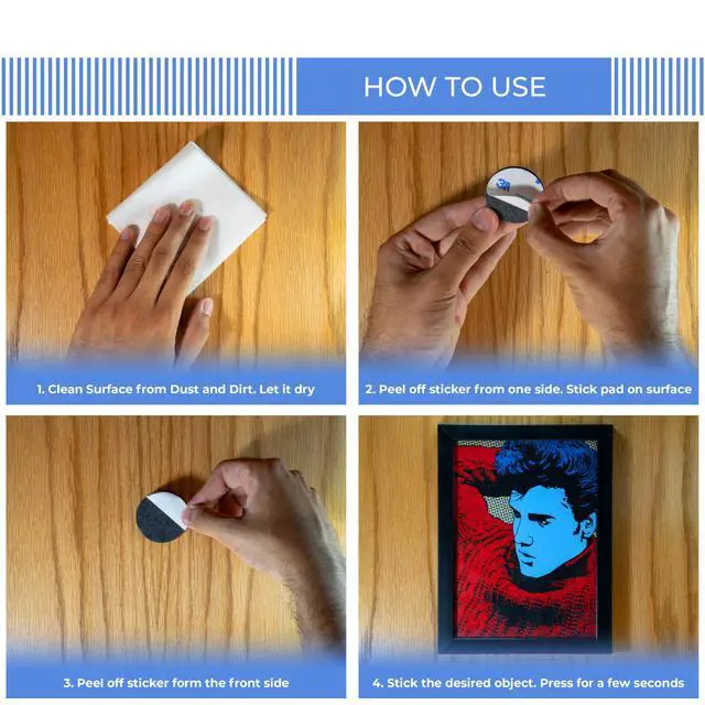 Alt view image 3 of 5 - 60 Pcs Double Sided Adhesive Pads, Heavy Duty Foam Mounting Tape