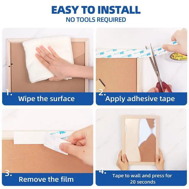 Alt view image 5 of 7 - 3M Double Sided Tape 0.39"×16.5Ft, Mounting Tape Heavy Duty No Residue