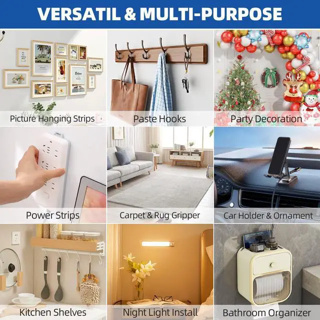 Alt view image 6 of 7 - 3M Double Sided Tape 0.39"×16.5Ft, Mounting Tape Heavy Duty No Residue