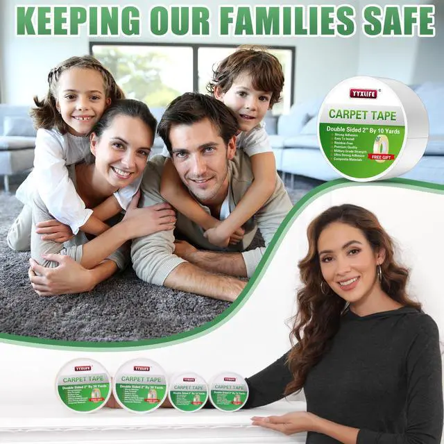 Alt view image 7 of 7 - Double Sided Carpet Tape for Area Rugs & Hardwood Floors, 2" x10YD
