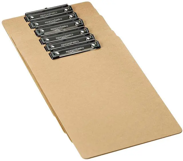 Main image of Hardboard Office Clipboard, Low-Profile, Letter Size, 9" x 12.5", Brown, 6-Pack