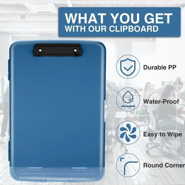 Alt view image 4 of 7 - Clipboards with Storage, High Capacity Clip Boards 8.5x11 with Pen Holder, Heavy Duty Plastic Paper Organization Folder Cases, Letter / A4 Size for Nurse Teachers, School & Office Supplies