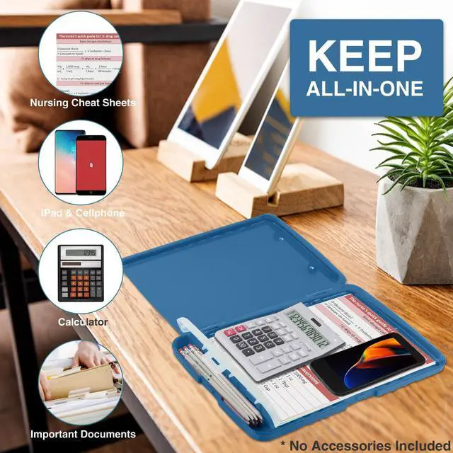 Alt view image 5 of 7 - Clipboards with Storage, High Capacity Clip Boards 8.5x11 with Pen Holder, Heavy Duty Plastic Paper Organization Folder Cases, Letter / A4 Size for Nurse Teachers, School & Office Supplies