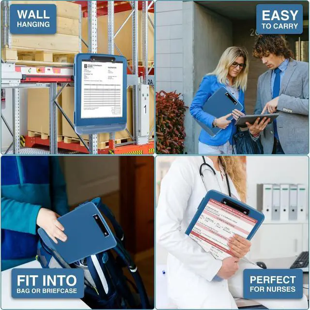 Alt view image 7 of 7 - Clipboards with Storage, High Capacity Clip Boards 8.5x11 with Pen Holder, Heavy Duty Plastic Paper Organization Folder Cases, Letter / A4 Size for Nurse Teachers, School & Office Supplies