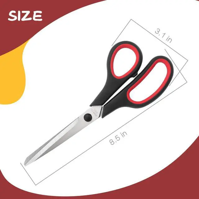 Alt view image 2 of 7 - Scissors 8.5 Inch All Purpose with Stainless Steel Blades, 2 PCS