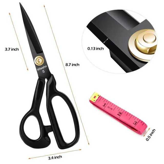 Alt view image 2 of 7 - Fabric Scissors Professional, 8" Heavy Duty Sewing Scissor for Fabric Cutting, Tailor Sharp Sewing Shears for Cutting Leather craft Home Office Students Artists Dressmakers
