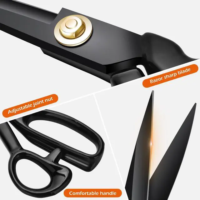 Alt view image 3 of 7 - Fabric Scissors Professional, 8" Heavy Duty Sewing Scissor for Fabric Cutting, Tailor Sharp Sewing Shears for Cutting Leather craft Home Office Students Artists Dressmakers