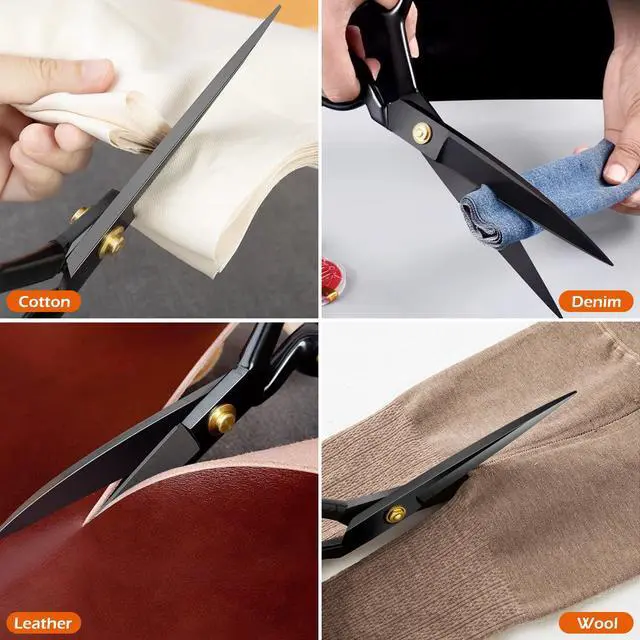 Alt view image 5 of 7 - Fabric Scissors Professional, 8" Heavy Duty Sewing Scissor for Fabric Cutting, Tailor Sharp Sewing Shears for Cutting Leather craft Home Office Students Artists Dressmakers