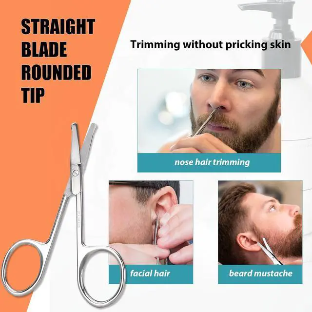 Alt view image 4 of 7 - Facial Hair Small Grooming Scissors For Men Women, 2PCS Silver