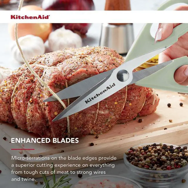 Alt view image 5 of 5 - All Purpose Kitchen Shears with Protective Sheath Durable Stainless Steel Scissors, Dishwasher Safe, Soft Grip Comfort Handle, 8.72 Inch, Pistachio