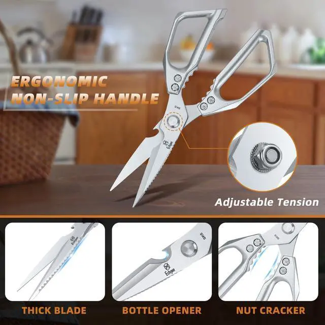 Alt view image 3 of 6 - Kitchen Scissors All Purpose - Heavy Duty Poultry Shears