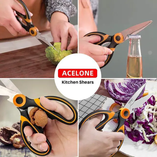 Alt view image 4 of 7 - Kitchen Shears,Premium Heavy Duty Shears Ultra Sharp Stainless Steel Multi-function Kitchen Scissors for Chicken/Poultry/Fish/Meat/Vegetables/Herbs/BBQ
