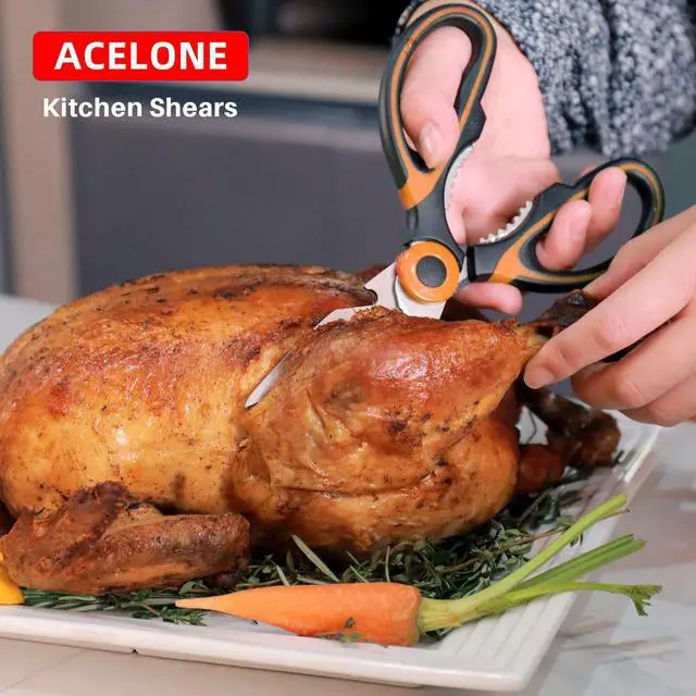 Alt view image 7 of 7 - Kitchen Shears,Premium Heavy Duty Shears Ultra Sharp Stainless Steel Multi-function Kitchen Scissors for Chicken/Poultry/Fish/Meat/Vegetables/Herbs/BBQ