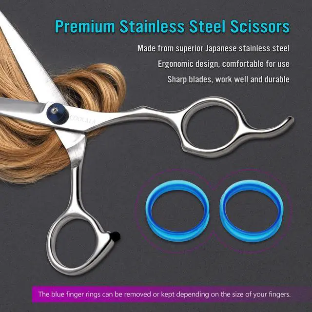 Alt view image 5 of 7 - Stainless Steel Hair Cutting Scissors 6.5 Inch Hairdressing Razor Shears Professional Salon Barber Haircut Scissors, One Comb Included, Home Use for Man Woman Adults Kids Babies