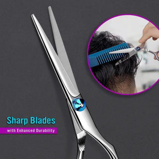 Alt view image 4 of 7 - Stainless Steel Hair Cutting Scissors 6.5 Inch Hairdressing Razor Shears Professional Salon Barber Haircut Scissors, One Comb Included, Home Use for Man Woman Adults Kids Babies