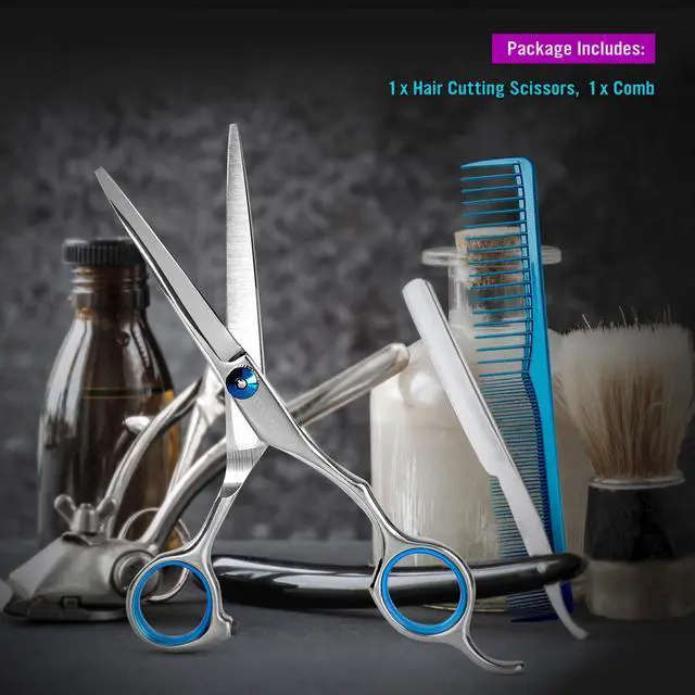 Alt view image 6 of 7 - Stainless Steel Hair Cutting Scissors 6.5 Inch Hairdressing Razor Shears Professional Salon Barber Haircut Scissors, One Comb Included, Home Use for Man Woman Adults Kids Babies