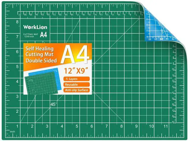 Main image of Full 9" x 12" Art Self Healing PVC Cutting Mat, Double Sided, Gridded Rotary Cutting Board for Craft, Fabric, Quilting, Sewing, Scrapbooking Project