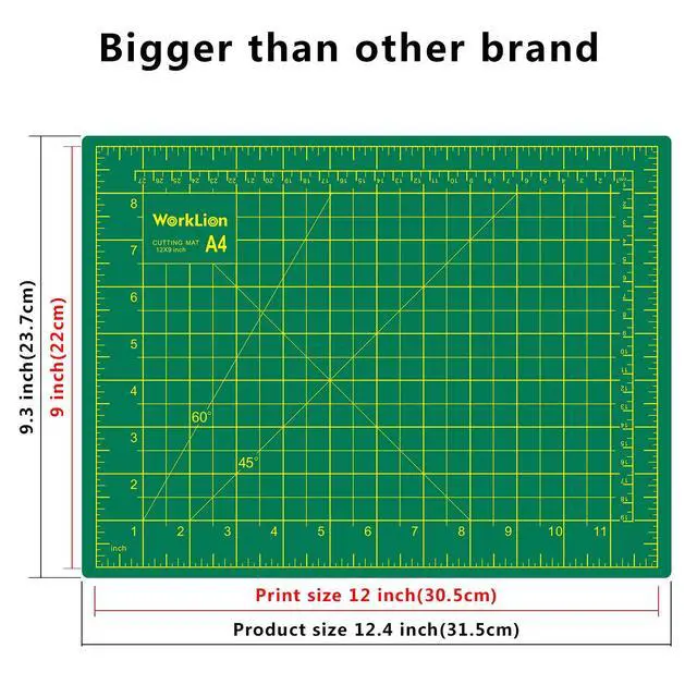 Alt view image 2 of 6 - Full 9" x 12" Art Self Healing PVC Cutting Mat, Double Sided, Gridded Rotary Cutting Board for Craft, Fabric, Quilting, Sewing, Scrapbooking Project