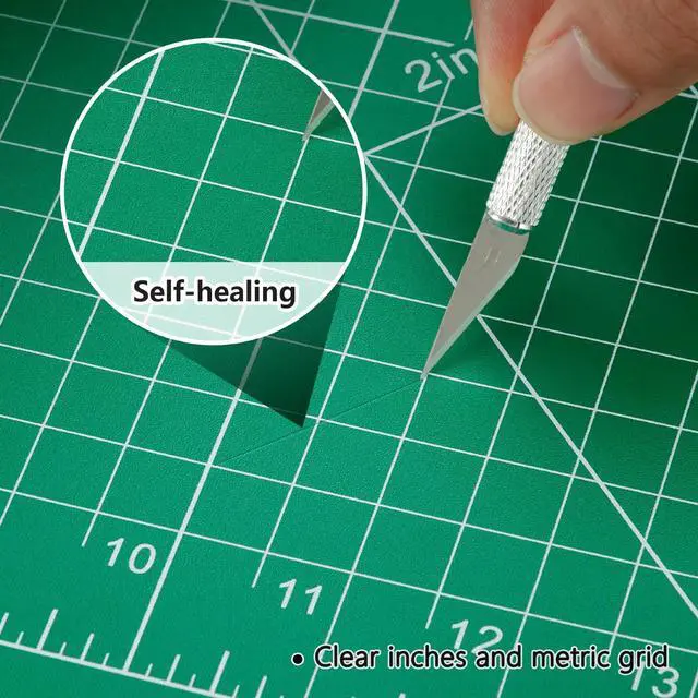 Alt view image 3 of 6 - Full 9" x 12" Art Self Healing PVC Cutting Mat, Double Sided, Gridded Rotary Cutting Board for Craft, Fabric, Quilting, Sewing, Scrapbooking Project