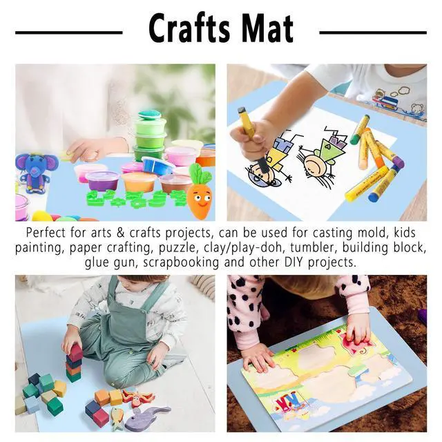 Alt view image 6 of 6 - Silicone Crafts Mat, Silicone Sheets for Crafts, Painting, Nail Arts, Clay, Resin Jewelry Casting Molds Mat, Table Pad Placemat, Nonstick Nonslip, Gray & Beige & Light Blue (15.7x11.8 inch)