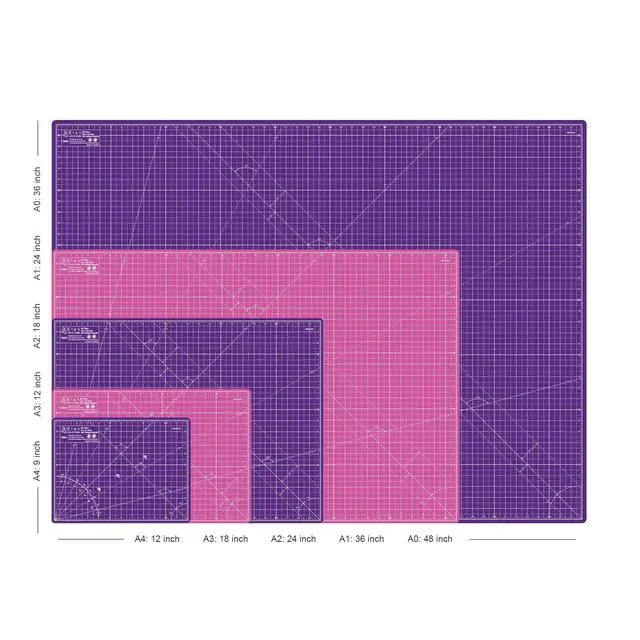 Alt view image 5 of 6 - Cutting Mat A4 Pink & Purple, Self Healing Cutting Mat 9x12 Inch, 5-Ply Craft Board Pink, Hobby Board for Crafts 9x12 Inch