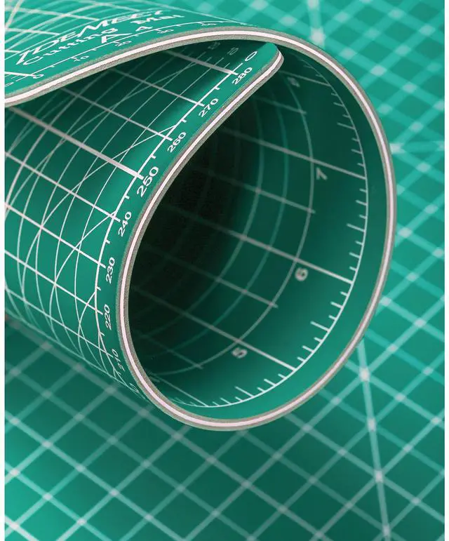 Alt view image 4 of 7 - Density-upgraded 9"x12" Self Healing Cutting Mat, Idemeet Rotary Sewing Mat for Crafts, 5-Ply Blade Table Protector Cut Board for Fabric Leather Cutting Quilting Modeling Hobby Project, A4, Green