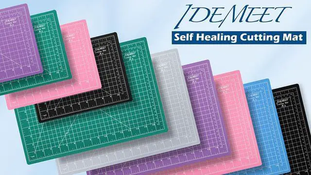 Alt view image 7 of 7 - Density-upgraded 9"x12" Self Healing Cutting Mat, Idemeet Rotary Sewing Mat for Crafts, 5-Ply Blade Table Protector Cut Board for Fabric Leather Cutting Quilting Modeling Hobby Project, A4, Green